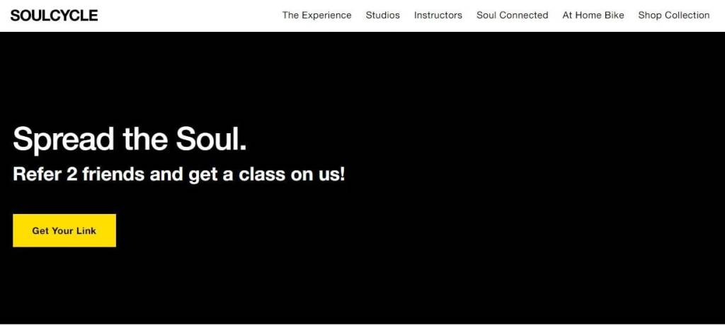 Top 10 Examples of Referral Programs for Fitness businesses 6 Soulcycle referral program 1