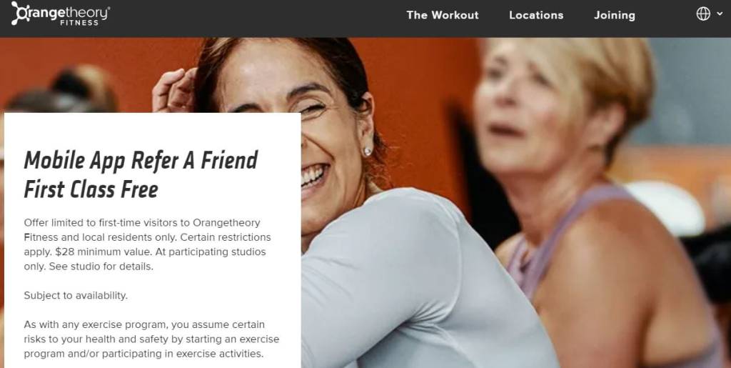 Top 10 Examples of Referral Programs for Fitness businesses 12 orange theory referral program 1