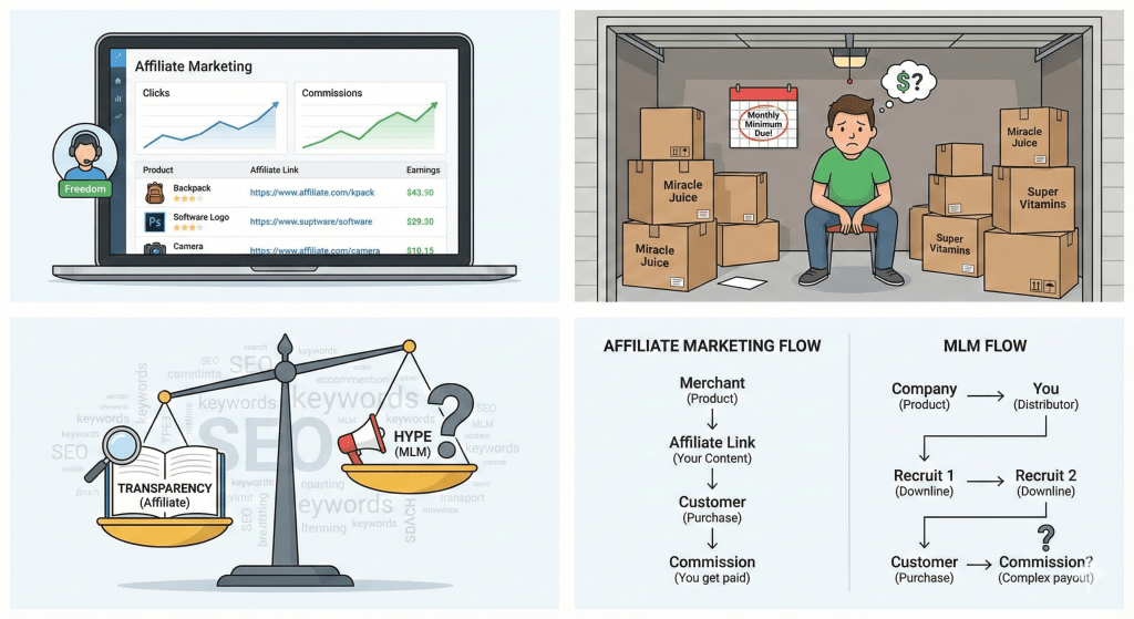 Affiliate Marketing vs MLM (Multi-Level Marketing): Whats the difference? 1 multi-level marketing vs affiliate marketing