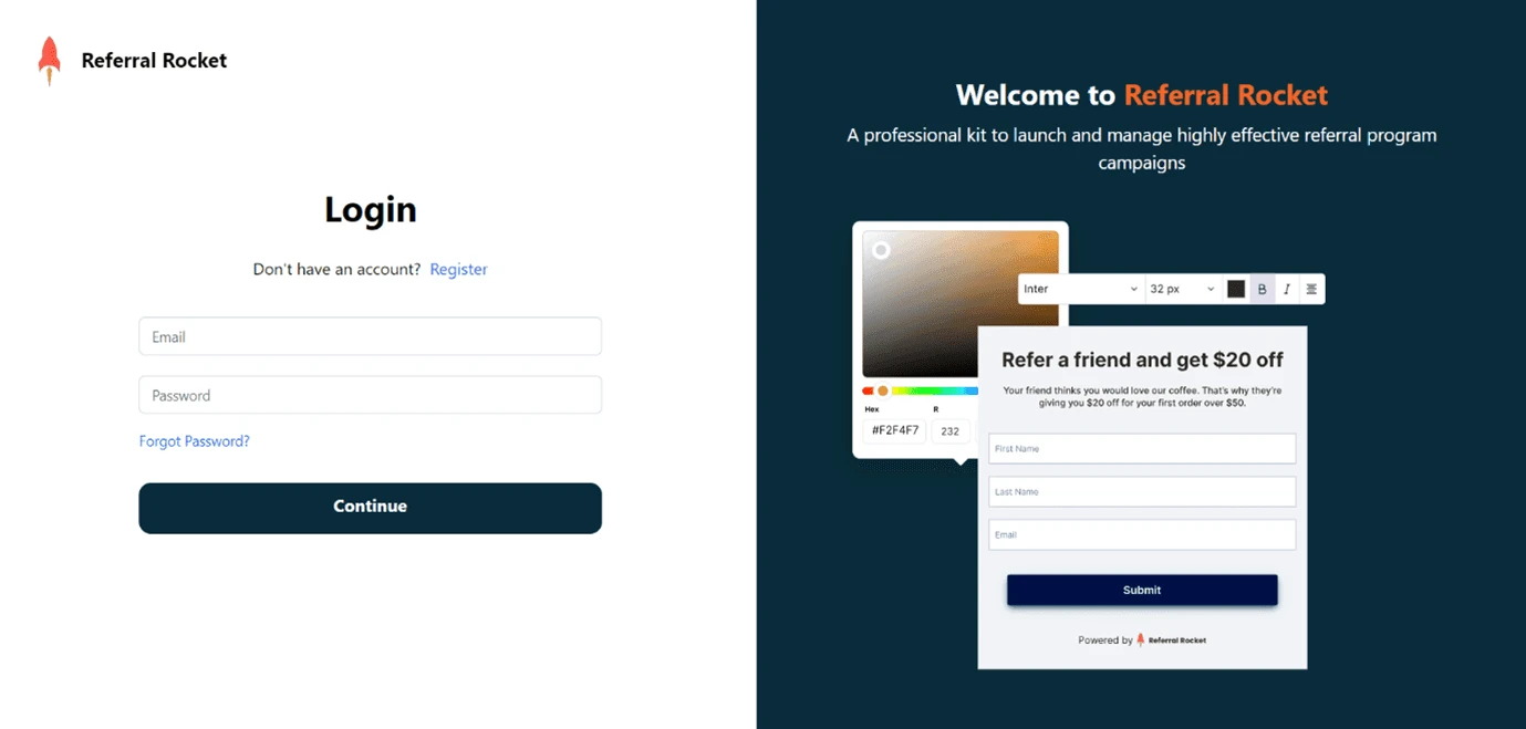Referral Rocket login