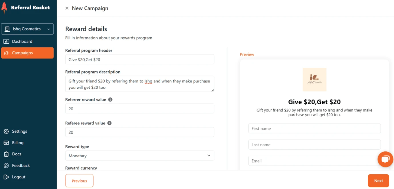 Referral Rocket Reward