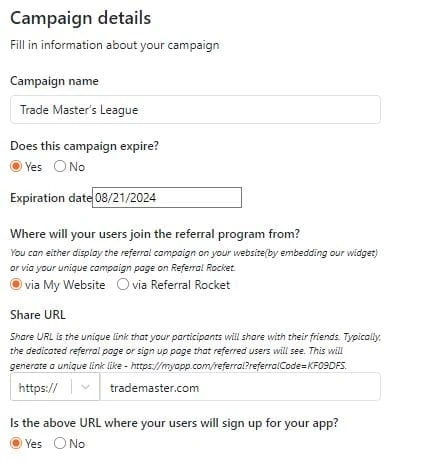 Campaign details