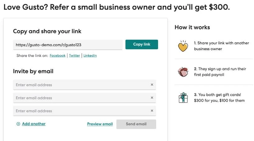 Gustos cash reward referral progarm 2