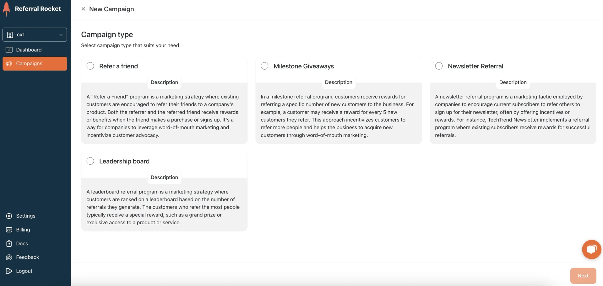 Create a leadership referral program using referral rocket