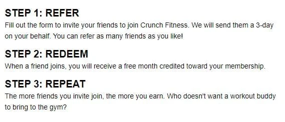 Top 10 Examples of Referral Programs for Fitness businesses 4 crunch referral program 2