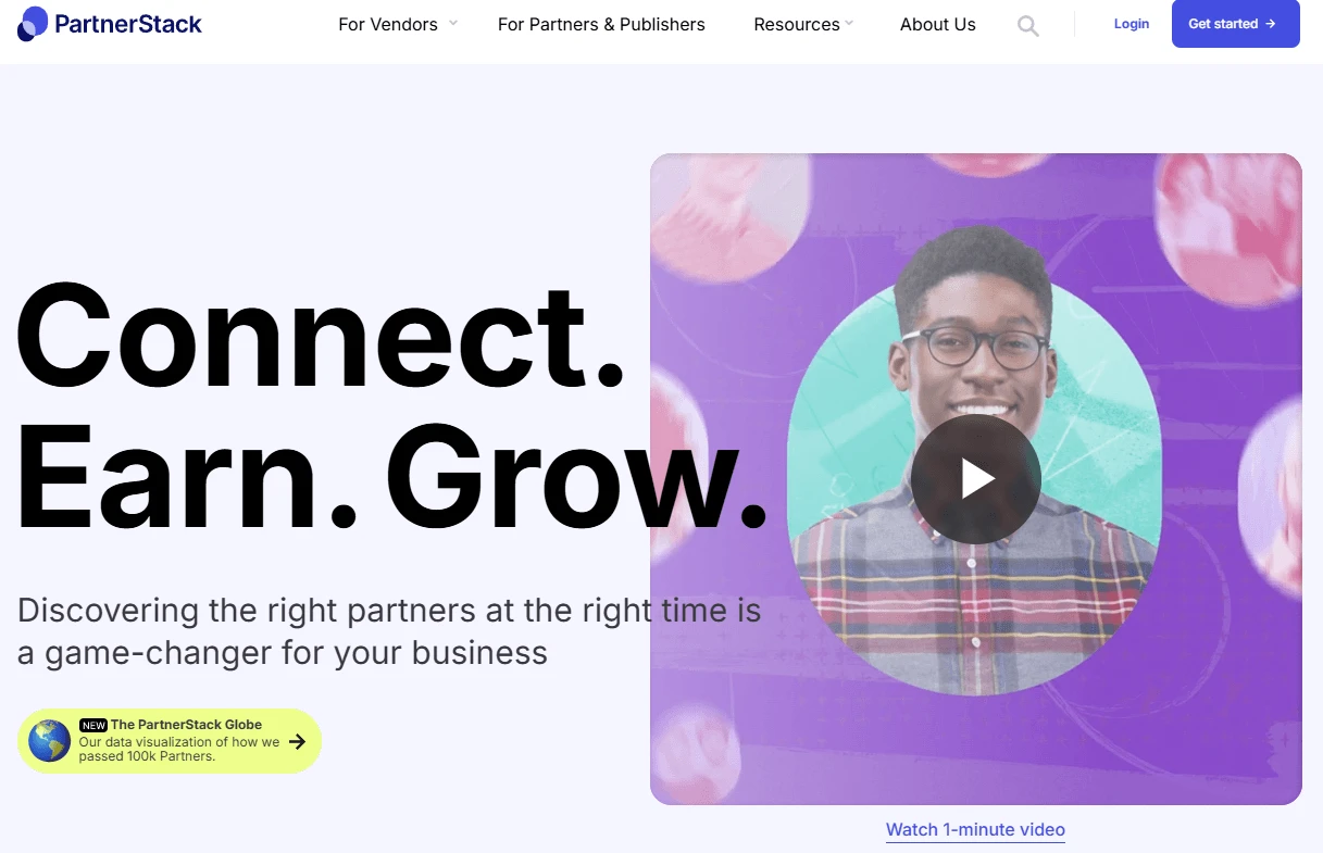 Screenshot of PartnerStack platform – Partnership and affiliate marketing platform